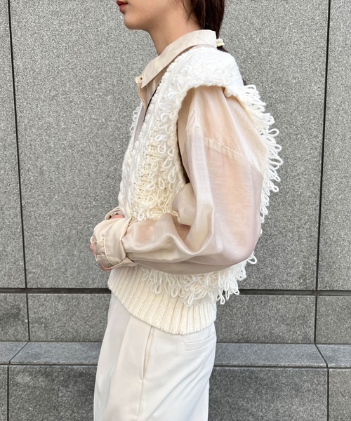 セール】フリンジケーブルニットベスト（ベスト）｜select MOCA