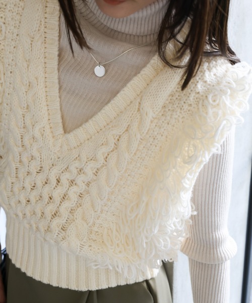 新品 prince プリンス ベスト ニット⭐︎ PRINCE/prince ミニケーブル Vネックベスト｜Daytona Park(FREAK'S