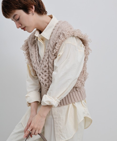 フリンジケーブルニットベスト（ベスト）｜select MOCA（セレクトモカ