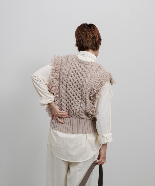セール】フリンジケーブルニットベスト（ベスト）｜select MOCA