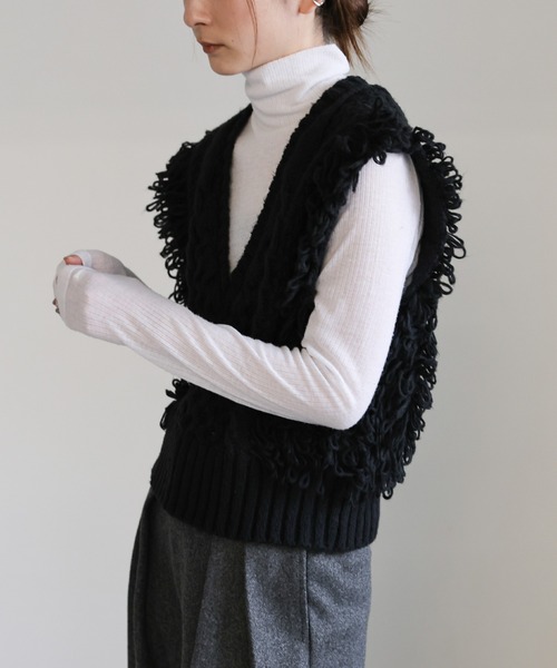 セール】フリンジケーブルニットベスト（ベスト）｜select MOCA