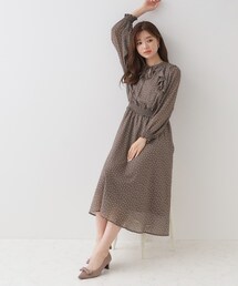 couture brooch | 【一枚で華やかにキマる】ドットフリルデザインワンピース(ワンピース)