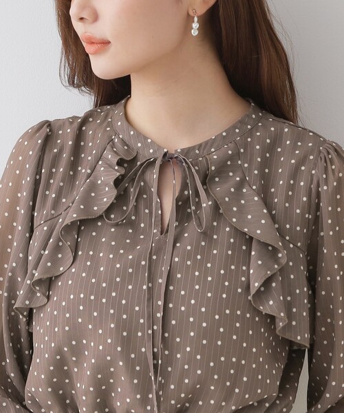 couture brooch（クチュールブローチ）の「【一枚で華やかにキマる】ドットフリルデザインワンピース（ワンピース・レディース・ブラック系/ブラウン系その他2・36/38/40/42）」の22枚目の写真