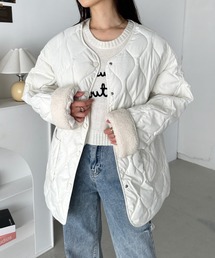 CLEA | 袖ボアキルティングノーカラーコート(ノーカラーコート)