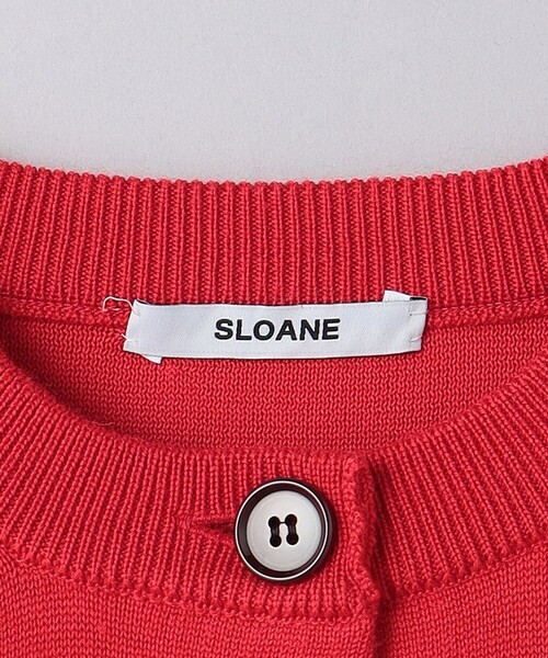 ほぼ新品スローンSLOANEアンサンブルニットコットンカーディガン赤ドゥロワー SLOANE（スローン）の「【別注】＜SLOANE＞ダブルフェイス