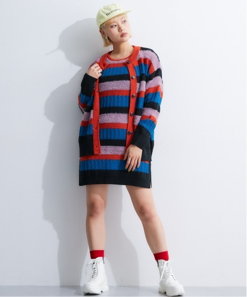 TTOL（トール）の「カラーボーダーニットタンクトップ（ニット/セーター・レディース・ブルー系/ブルー・L-XL/M-L）」の22枚目の写真