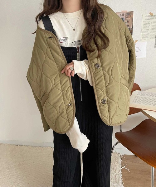 classicalelf（クラシカルエルフ）の「ふくれジャガードフロントジップサロペットパンツ（サロペット/オーバーオール・レディース・モカ/ブラック・LARGE/MEDIUM/SMALL/X-LARGE）」の9枚目の写真