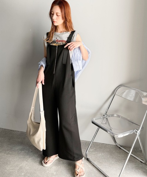 classicalelf（クラシカルエルフ）の「ふくれジャガードフロントジップサロペットパンツ（サロペット/オーバーオール・レディース・モカ/ブラック・LARGE/MEDIUM/SMALL/X-LARGE）」の19枚目の写真