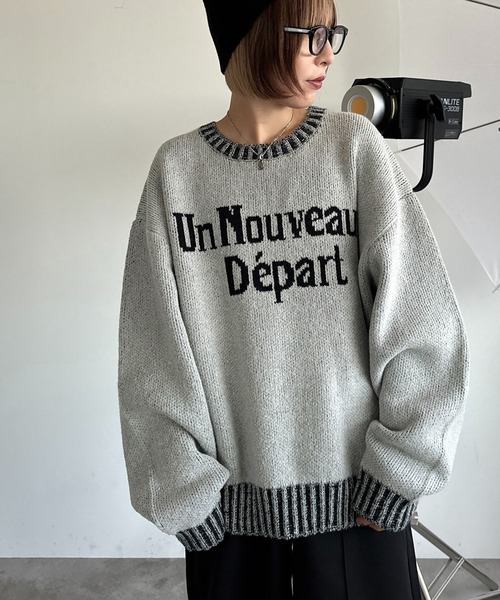 apres jour mignon（アプレジュールミニョン）の「配色リブロゴニット【ZOZOTOWN限定アイテム】（ニット/セーター・レディース・ネイビー/グレー/ブラウン系その他/カーキ/マスタード/ボルドー・フリー/X-LARGE）」の9枚目の写真