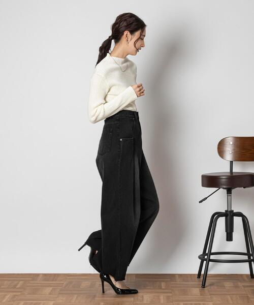Right-on（ライトオン）の「Other(ソノタ)【レディース】タックバギーデニムパンツ（デニムパンツ・レディース・ブラック・S/M/L/XL）」の17枚目の写真
