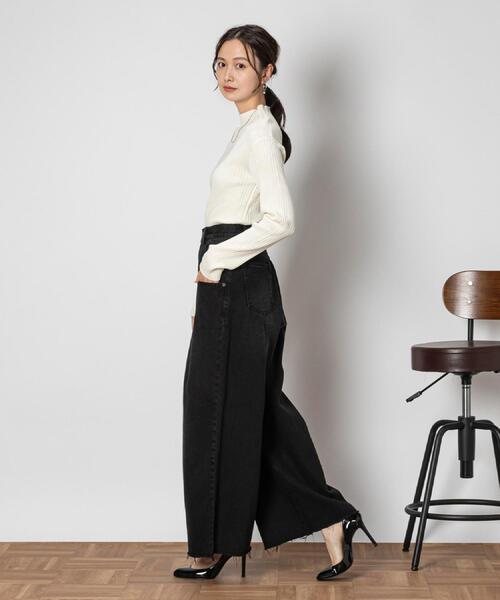 Right-on（ライトオン）の「Other(ソノタ)【レディース】タックバギーデニムパンツ（デニムパンツ・レディース・ブラック・S/M/L/XL）」の20枚目の写真