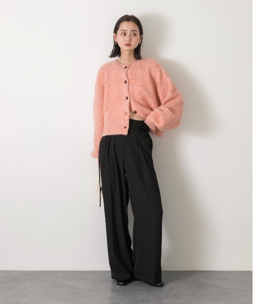 ad thie（アドティエ）の「バラモチーフ付き とろみワイドパンツ（スラックス・レディース・ブラック/グレー/ブラウン・FREE）」の11枚目の写真