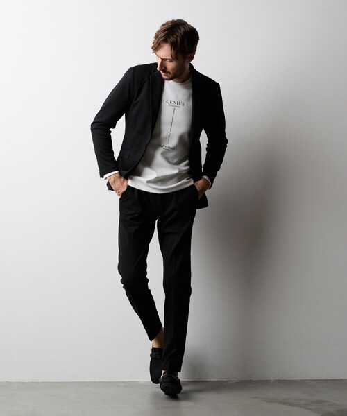 HIDEAWAYS NICOLE（ハイダウェイニコル）の「ウール調ジャージーイージースラックス（その他パンツ・メンズ・ネイビー/チャコールグレー/ブラック・SMALL/MEDIUM/LARGE/X-LARGE）」の18枚目の写真