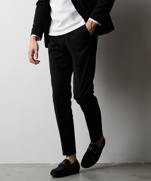 HIDEAWAYS NICOLE（ハイダウェイニコル）の「ウール調ジャージーイージースラックス（その他パンツ・メンズ・ネイビー/チャコールグレー/ブラック・SMALL/MEDIUM/LARGE/X-LARGE）」の2枚目の写真