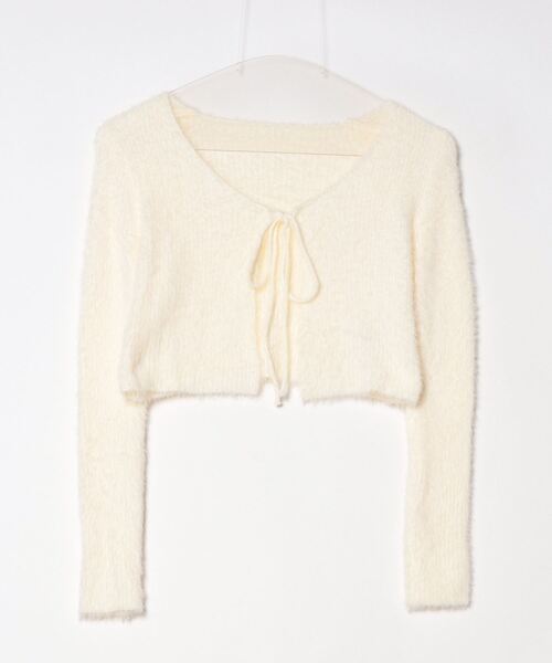 クロップド丈 シャギーニットカーディガン（カーディガン/ボレロ