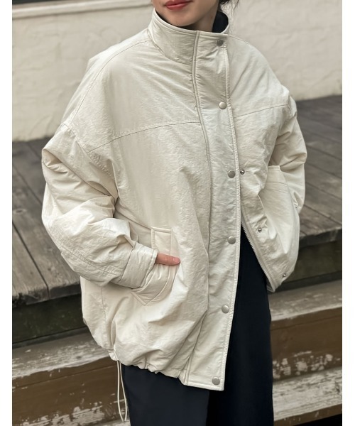 Re:EDIT（リエディ）の「配色スタンドネック中綿ブルゾン（ブルゾン・レディース・ベージュ/ブラック/アイボリー・MEDIUM）」の16枚目の写真