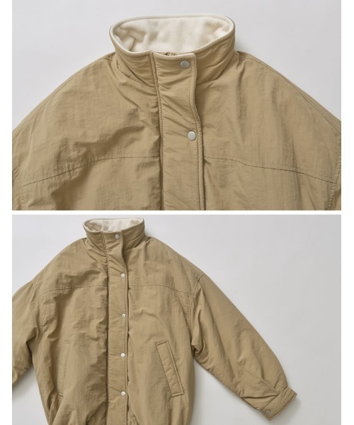 美品♡プラダ ゴアテックス 中綿コート ブルゾン リブニット ベージュ 40 美品♡プラダ ゴアテックス 中綿コート ブルゾン リブニット ベージュ 40