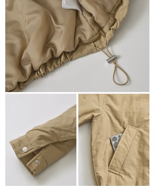 Re:EDIT（リエディ）の「配色スタンドネック中綿ブルゾン（ブルゾン・レディース・ベージュ/ブラック/アイボリー・MEDIUM）」の21枚目の写真