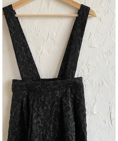 She's Closet（シーズクローゼット）の「ふくれジャガードAラインタックフレアロングジャンパースカートワンピース（ジャンパースカート・レディース・ブラック・FREE）」の19枚目の写真