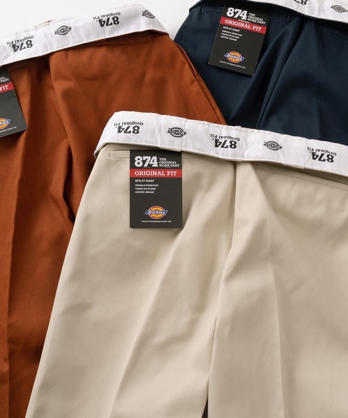 Dickies（ディッキーズ）の「【73】【Dickies/ディッキーズ】 THE ORIGINAL 874 ワイドチノパンツ TCツイル/ アメカジの王道ワークブランド（チノパンツ・メンズ・チャコールグレー/ネイビー/ケリーグリーン/ベージュ/グリーン/ホワイト/レンガ/レッド/オフホワイト/オリーブ/ブラック/ライトグレー/ダークブラウン/ライトグリーン/グレー系/ブラウン系/カーキ系/ブラック系/ベージュ系・34inch/32inch/36inch/30inch/28inch）」の3枚目の写真