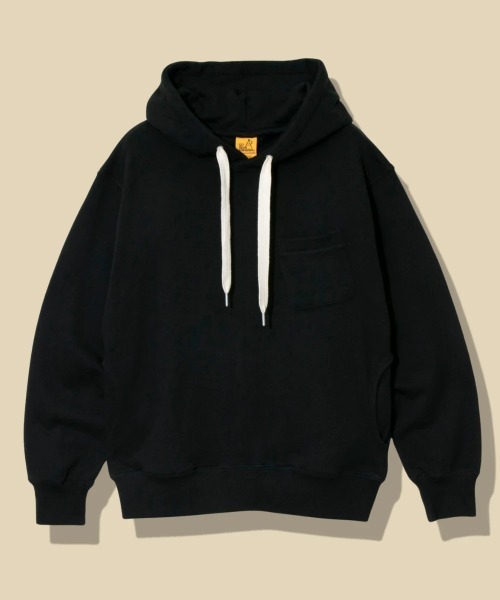 go slow caravan（ゴースローキャラバン）の「空紡糸裏毛 WIDEスピンドルPKTフーディー（パーカー・メンズ・マルーン/アイボリー/ブラック・MEDIUM/LARGE/X-LARGE）」の2枚目の写真