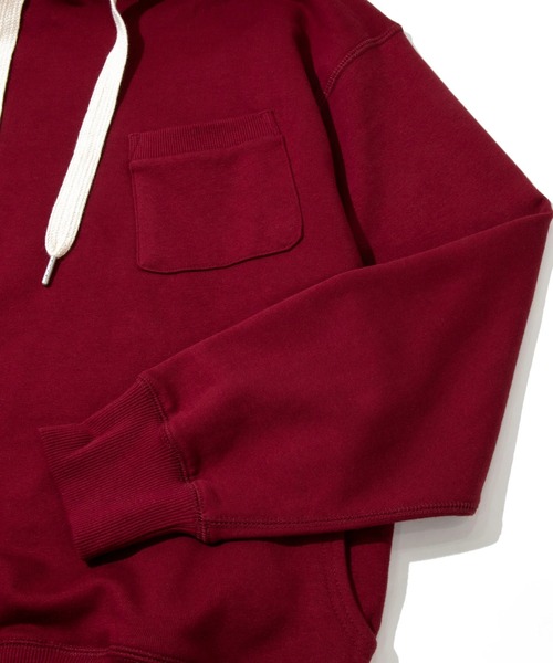 go slow caravan（ゴースローキャラバン）の「空紡糸裏毛 WIDEスピンドルPKTフーディー（パーカー・メンズ・マルーン/アイボリー/ブラック・MEDIUM/LARGE/X-LARGE）」の14枚目の写真