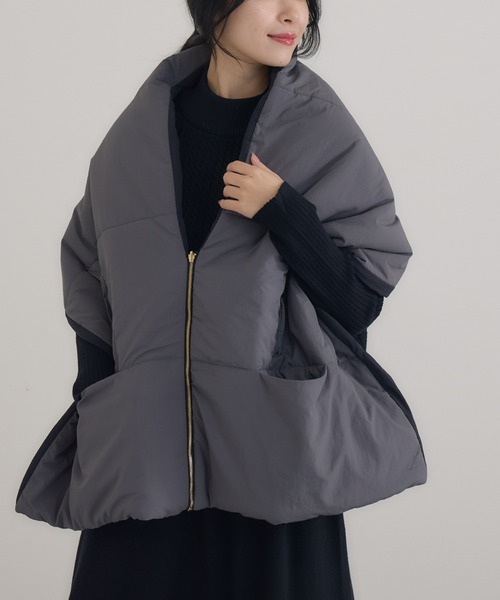 KATHARINE ROSS(キャサリンロス)の「【KATHARINE ROSS】【ZOZO限定】パディング2WAYストール(ストール/ショール・レディース・アイボリー/ブラック・MEDIUM)」の2枚目の写真