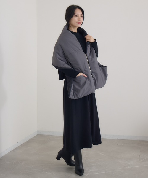KATHARINE ROSS(キャサリンロス)の「【KATHARINE ROSS】【ZOZO限定】パディング2WAYストール(ストール/ショール・レディース・アイボリー/ブラック・MEDIUM)」の5枚目の写真