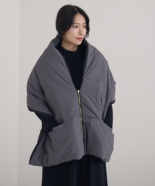 KATHARINE ROSS(キャサリンロス)の「【KATHARINE ROSS】【ZOZO限定】パディング2WAYストール(ストール/ショール・レディース・アイボリー/ブラック・MEDIUM)」の6枚目の写真