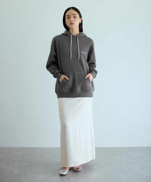 ADAM ET ROPE'(アダムエロペ)の「【RUSSELL for ADAM ET ROPE'】別注 Fleece Hoodie(パーカー・レディース・チャコールグレー/クリーム/ライトグリーン・FREE)」の8枚目の写真