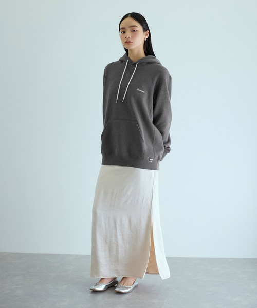 ADAM ET ROPE'(アダムエロペ)の「【RUSSELL for ADAM ET ROPE'】別注 Fleece Hoodie(パーカー・レディース・チャコールグレー/クリーム/ライトグリーン・FREE)」の9枚目の写真