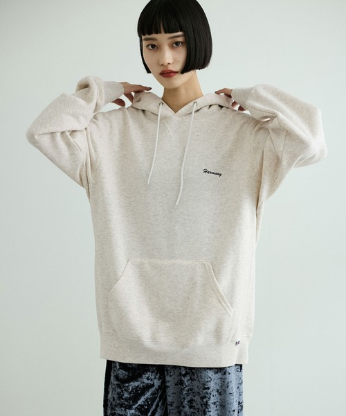 ADAM ET ROPE'(アダムエロペ)の「【RUSSELL for ADAM ET ROPE'】別注 Fleece Hoodie(パーカー・レディース・チャコールグレー/クリーム/ライトグリーン・FREE)」の11枚目の写真