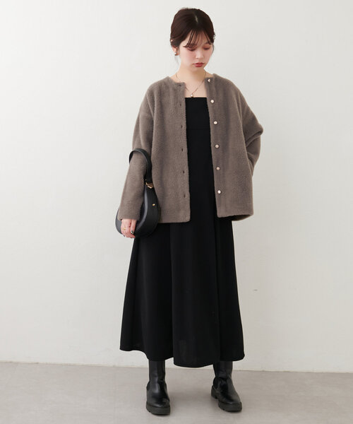 セール】接結シャギーニットカーデ（カーディガン/ボレロ）｜natural