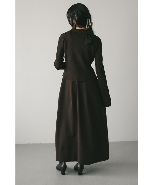 STYLEMIXER（スタイルミキサー）の「2ピースポロニットワンピース（ワンピース・レディース・ダークブラウン/ベージュ/オレンジ・SMALL/MEDIUM）」の8枚目の写真