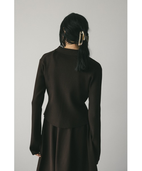 STYLEMIXER（スタイルミキサー）の「2ピースポロニットワンピース（ワンピース・レディース・ダークブラウン/ベージュ/オレンジ・SMALL/MEDIUM）」の15枚目の写真