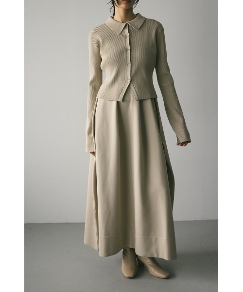 STYLEMIXER（スタイルミキサー）の「2ピースポロニットワンピース（ワンピース・レディース・ダークブラウン/ベージュ/オレンジ・SMALL/MEDIUM）」の18枚目の写真