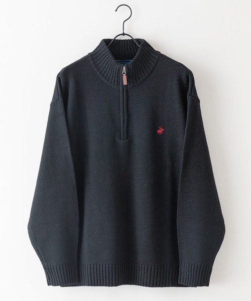 新品 バーバリーゴルフ ハーフジップポロワンピース 黒 サイズM*ED1227 BEVERLY HILLS POLO CLUB（ビバリーヒルズポロクラブ）の