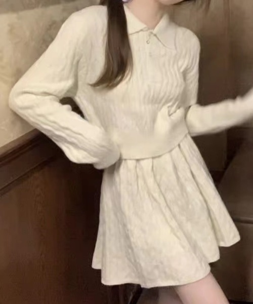 gossip!ロサンゼルス(ゴシップロサンゼルス)の「ケーブルニット ガーリーセットアップ(アンサンブル・レディース・オフホワイト/キャメル/ライトグレー/ダークグレー・FREE)」の13枚目の写真
