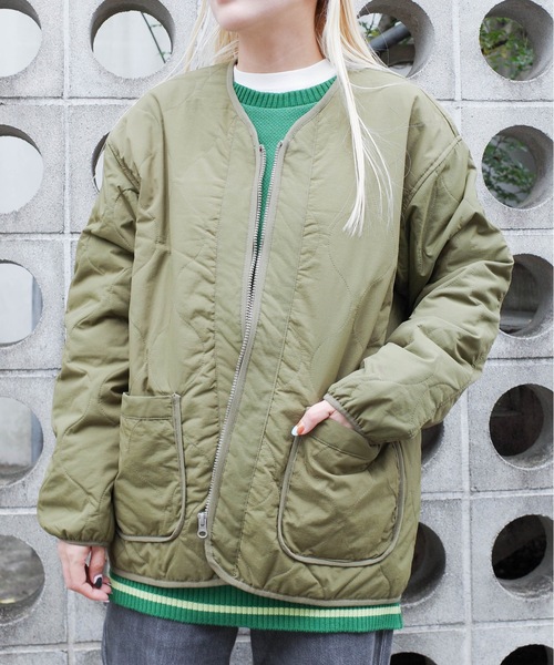 ONE DAY KMC (ワンデイケーエムシー)の「ONE DAY Select / オニオンキルト中綿JKT(ダウンジャケット/コート・レディース・カーキ/ブラック・X-LARGE/LARGE)」の3枚目の写真