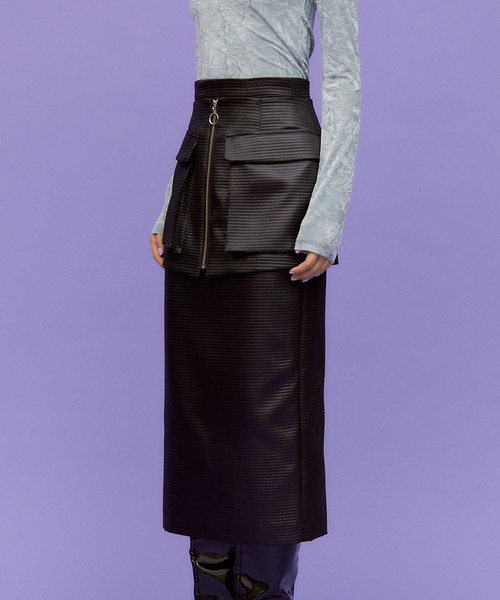 THINGS THAT MATTER（シングス ザット マター）の「OUT POCKET BELT TIGHT SKIRT / アウトポケットベルトタイトスカート（スカート・レディース・ブラック/アイボリー・FREE）」の16枚目の写真