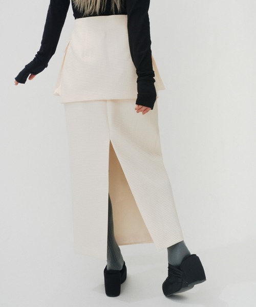 THINGS THAT MATTER（シングス ザット マター）の「OUT POCKET BELT TIGHT SKIRT / アウトポケットベルトタイトスカート（スカート・レディース・ブラック/アイボリー・FREE）」の20枚目の写真