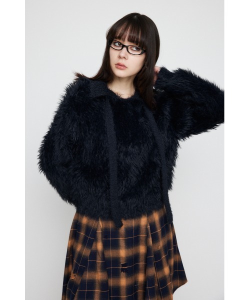 LAGUA GEM（ラグアジェム）の「COLLAR BELTED ニット（ニット/セーター・レディース・ブルー/グレー/ブラック・FREE）」の20枚目の写真