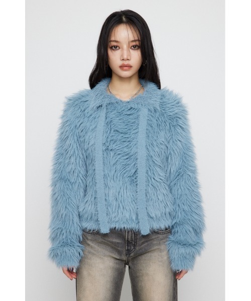 LAGUA GEM（ラグアジェム）の「COLLAR BELTED ニット（ニット/セーター・レディース・ブルー/グレー/ブラック・FREE）」の11枚目の写真