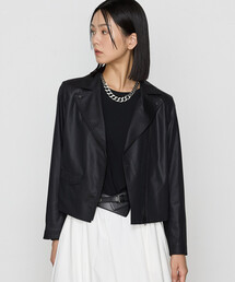 K.T KIYOKO TAKASE | ストレッチエンボス  クールライダースジャケット(ライダースジャケット)