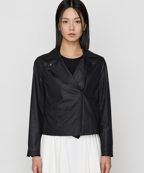 K.T KIYOKO TAKASE（キヨコタカセ）の「ストレッチエンボス  クールライダースジャケット（ライダースジャケット・レディース・ブラック・9号）」の11枚目の写真