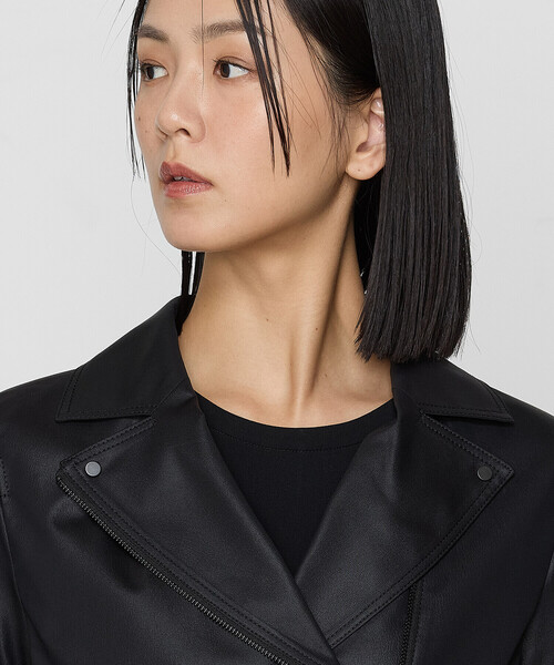 K.T KIYOKO TAKASE（キヨコタカセ）の「ストレッチエンボス  クールライダースジャケット（ライダースジャケット・レディース・ブラック・9号）」の8枚目の写真