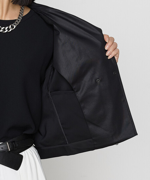 K.T KIYOKO TAKASE（キヨコタカセ）の「ストレッチエンボス  クールライダースジャケット（ライダースジャケット・レディース・ブラック・9号）」の4枚目の写真