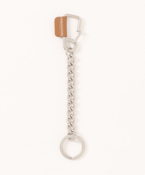 hobo(ホーボー)の「【hobo / ホーボー】CARABINER CHAIN KEY RING MATTE BRASS with SHRINK COW LEATHER(キーホルダー・メンズ・ブラウン/ブラック・FREE)」の3枚目の写真