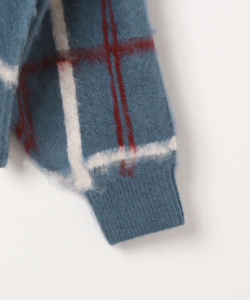 LEPSIM（レプシィム）の「7ゲージランダムチェックプルオーバー　284137（ニット/セーター・レディース・ブルー/チャコールグレー・FREE）」の6枚目の写真