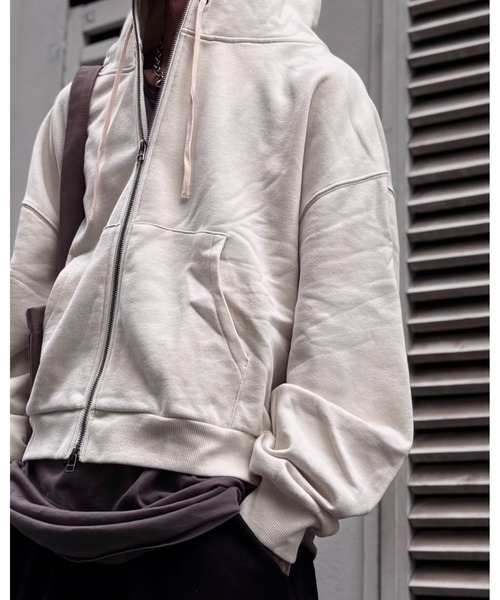 ANDRAP（アンドラップ）の「ANDRAP/アンドラップ/ZIP SHORT PK/ジップショートパーカー（パーカー・メンズ・ホワイト/ブラック/グレー・M/L/XL）」の18枚目の写真